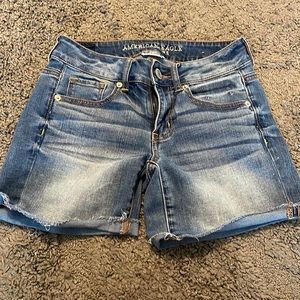 AEO denim midi shorts